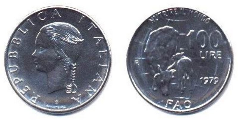 monete 100 lire 1979 fao
