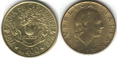 monete 200lire1994carabinieri100