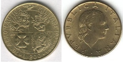 monete 200lire1993aereonautica100
